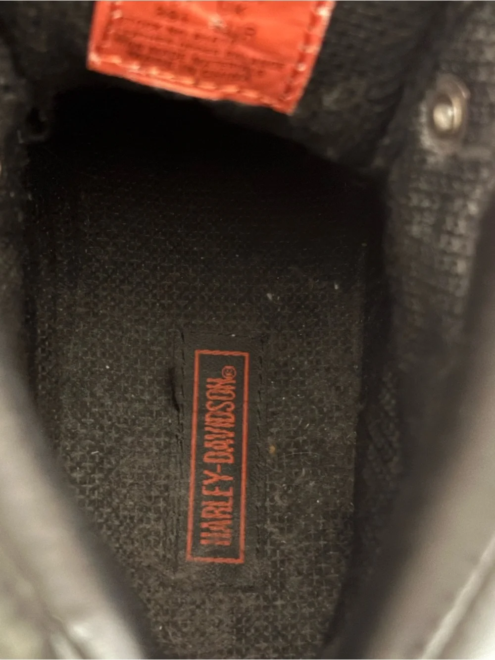 Harley-Davidson Black Leather Lace-Up Motorcycle Boots with Metal Eyelets